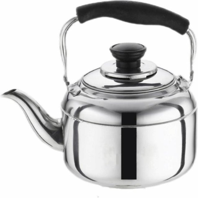 Risenprec Edelstahl-Wasserkocher mit Verbrühschutzgriff für Induktionsherd, Silber, 3 l - Bild 1