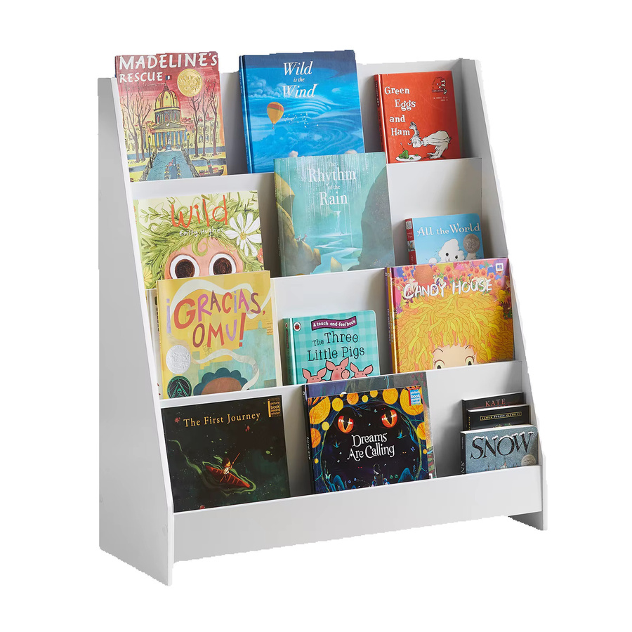 SoBuy Kinder Bücherregal KMB32 mit 4 Ablagefächern, Hellgrau - Bild 5