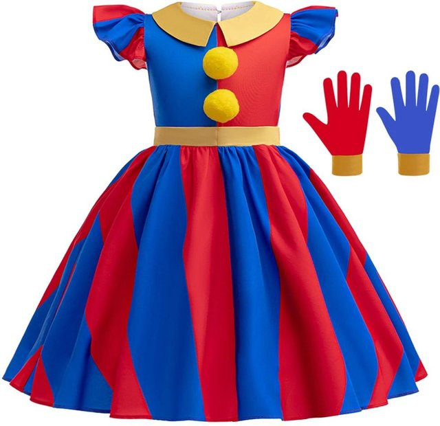 Digitaler Zirkus Pomni Cosplay Kostüm, Clown Verkleidung, Rot Blau - Bild 1