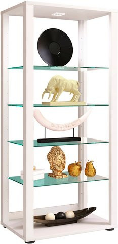 VCM Glasvitrine Glasol in Weiss mit ESG-Sicherheitsglas, B/H/T: 51,8 x 114,5 x 34,8 cm - Bild 1