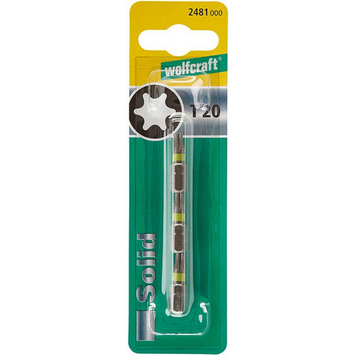 Wolfcraft Schraubendreher-Bit T20 mit 1/4-Zoll-Sechskant, 2 Stück, grau - Bild 2