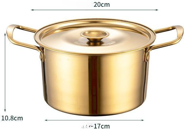 Goldfarbener Kochtopf aus Edelstahl mit Deckel und Antihaftbeschichtung von Yiran Furniture für Induktionsherde - Bild 1