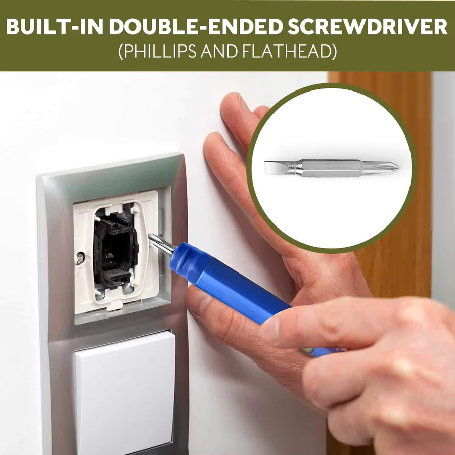 8-in-1 Multitool-Stift Set in Schwarz aus Metall mit Schraubendrehern, Lineal und Wasserwaage als kompakter EDC-Multifunktionsstift - Bild 5