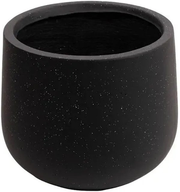 Schweng Blumentopf aus Zement in Schwarz, rund, B/T/H: 55 x 46 x 39 cm - Bild 1