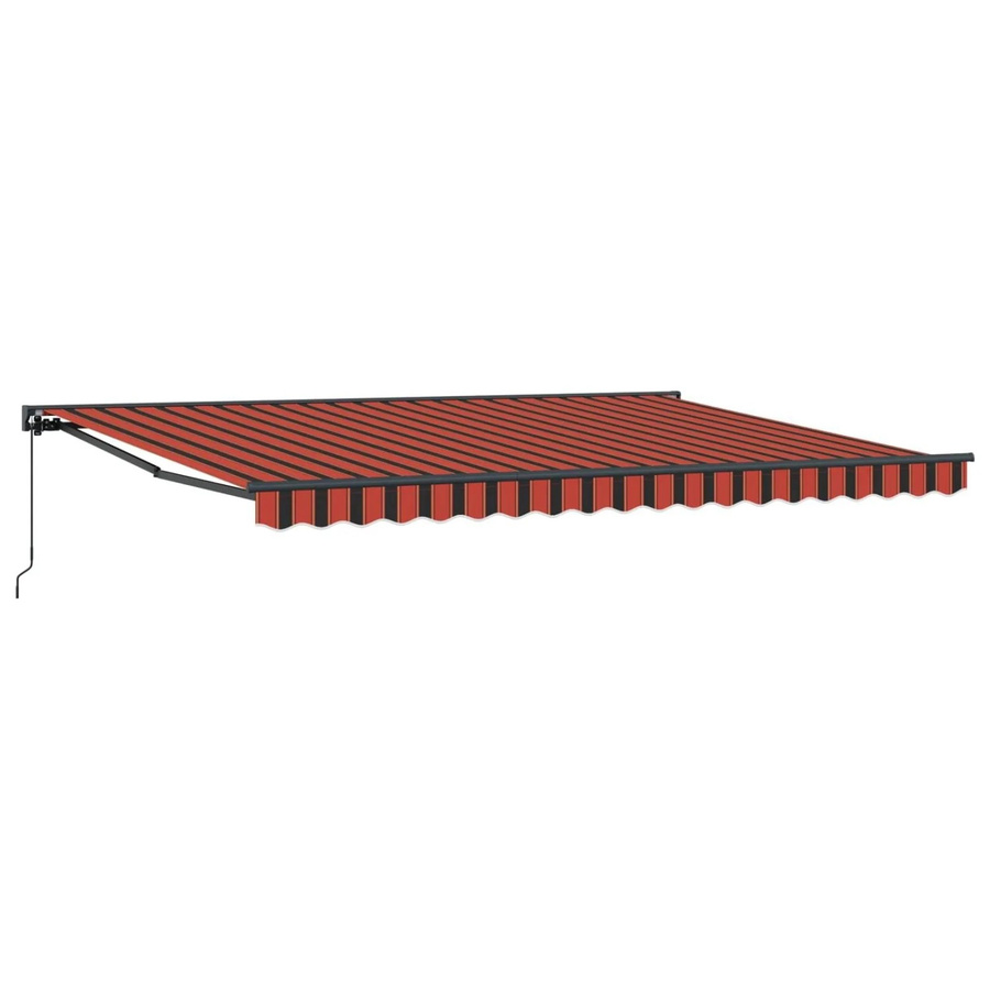 vidaXL Manuell Einziehbare Markise mit Kurbel, Orange, Schwarz und Gelb, B: 400 cm, T: 350 cm - Bild 2
