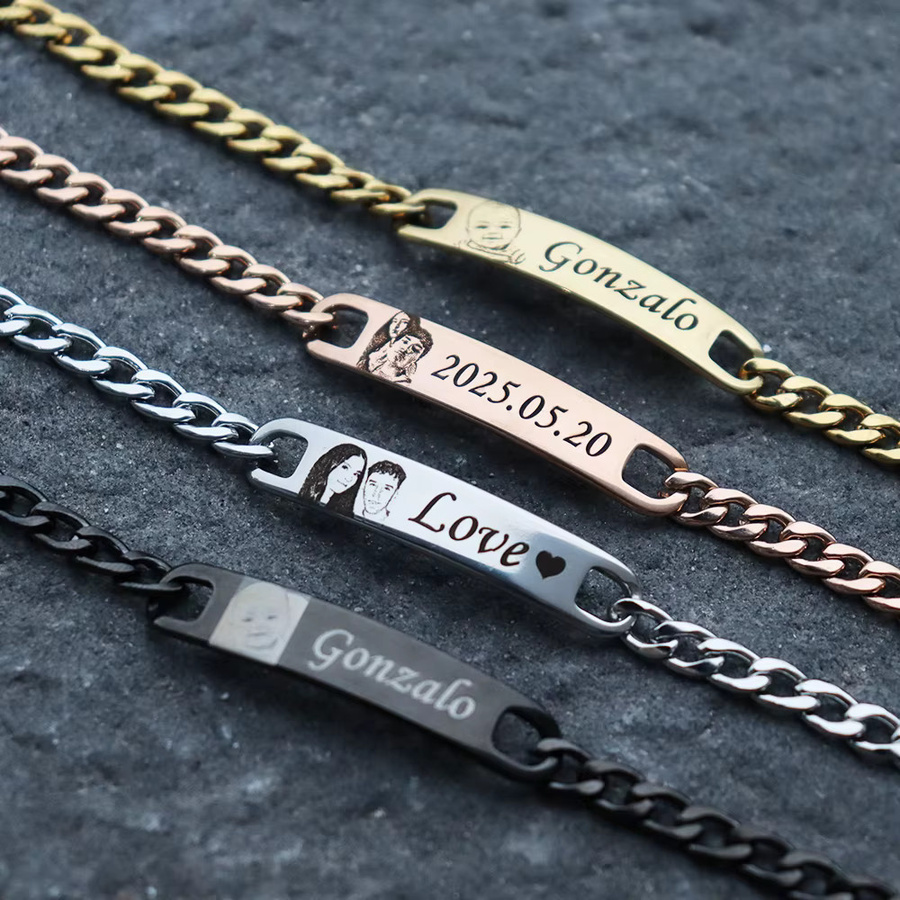Enjoy steel Namensarmband, Edelstahl, Unisex, personalisiert mit Lasergravur - Bild 4