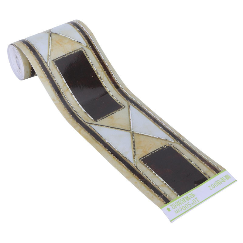 Selbstklebende Wandleiste GoolRC in Weiß und Gold mit geometrischem Design aus Kunststoff zur Dekoration von Küche und Bad - Bild 5
