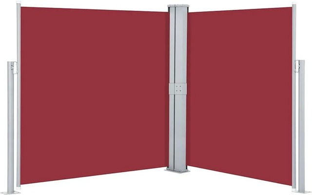 vidaXL Ausziehbare Seitenmarkise Rot mit automatischer Rückrollfunktion, Höhe: 160 cm, Breite: 600 cm - Bild 1