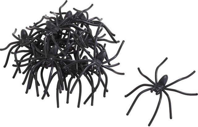 Othmar Decorations Halloween Deko-Spinnen aus Kunststoff, Schwarz, 16 Stück - Bild 1