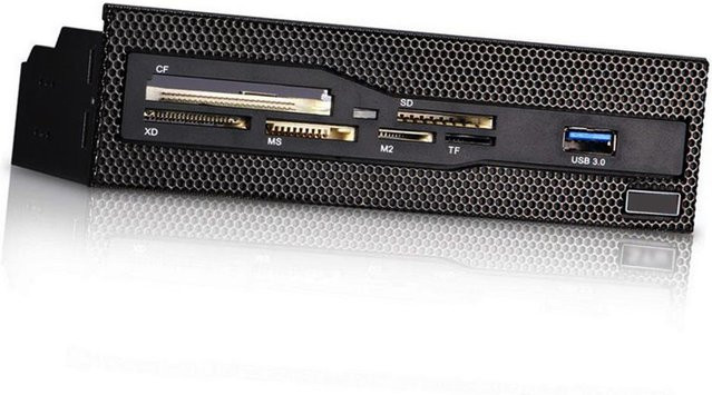 Sunshine-tipway STW Multifunktions-Kartenleser für PC Frontplatte, 5,25 Zoll interner Medienleser mit USB 3.0, unterstützt CF XD MS M2 TF, Grau - Bild 1