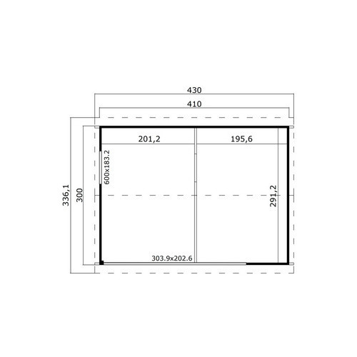 Lasita Maja Gartenhaus Murano in Carbongrau, B/H/T: 430 x 364,8 x 336,1 cm - Bild 3