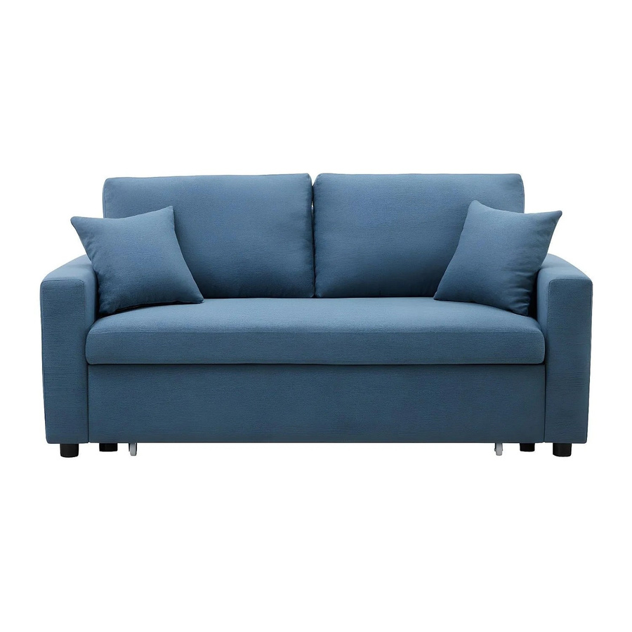 Vente-unique Schlafsofa Inizor in Blau/Türkis mit Schlaffunktion und Stoffbezug, Breite: 168 cm - Bild 2