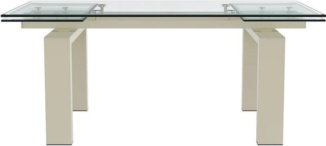 Vente-unique Esstisch Lubana aus gehärtetem Glas und Metall, ausziehbar, Transparent/Beige, B: 270 cm, T: 225 cm, H: 180 cm - Bild 1