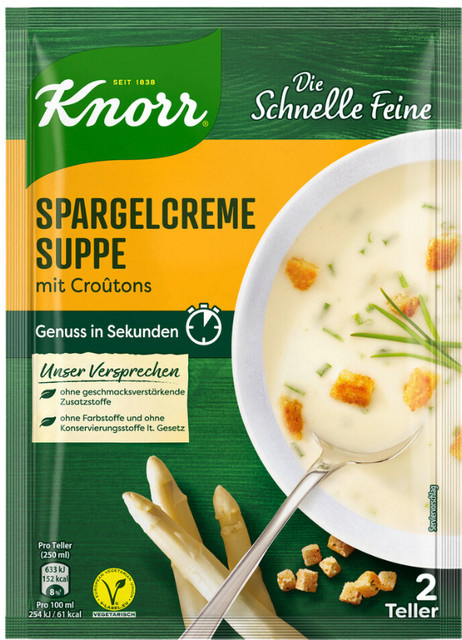 Knorr Feine Spargelcreme-Suppe mit Croutons 2 x 29,5 g - Bild 1