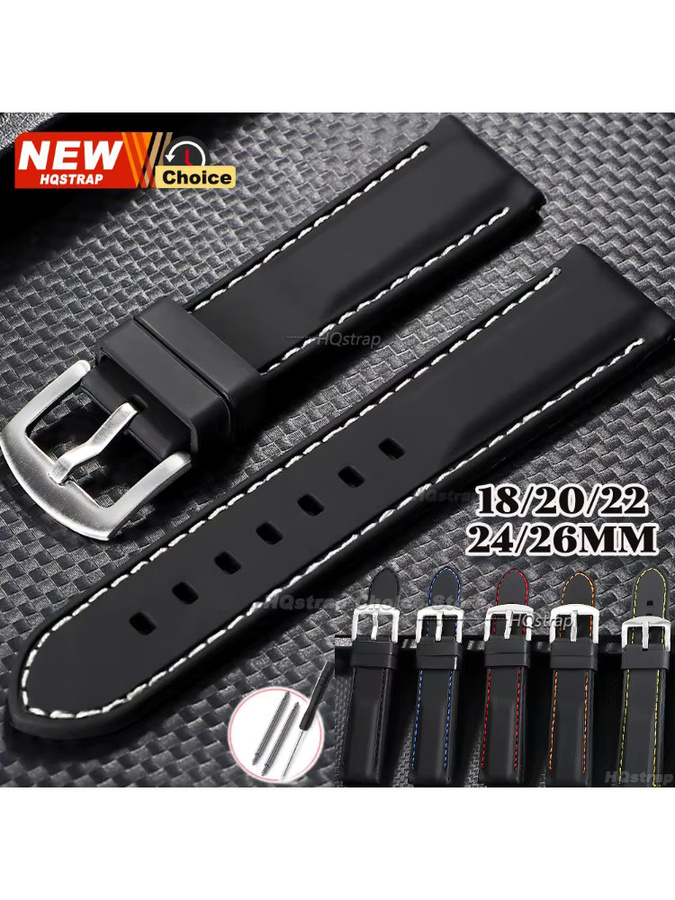 HQstrap Uhrenarmband Silikon, Schwarz, Herren - Bild 3