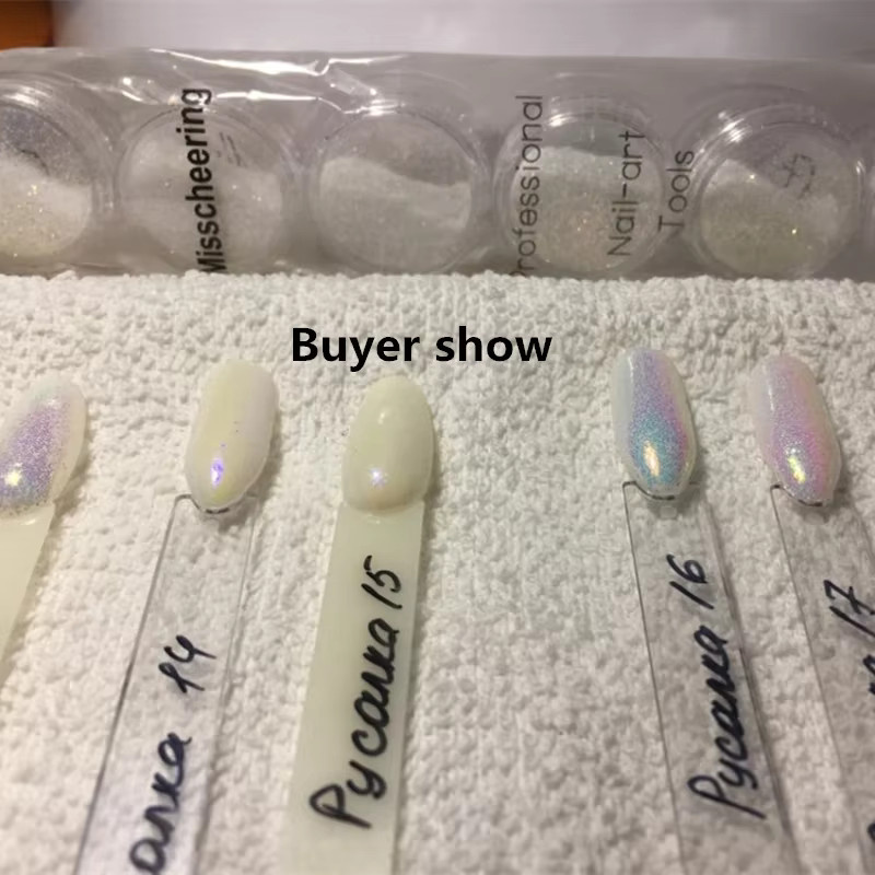 Misscheering Nail Art Glitter Pulver, Weiß, 6 Teile/Satz - Bild 2
