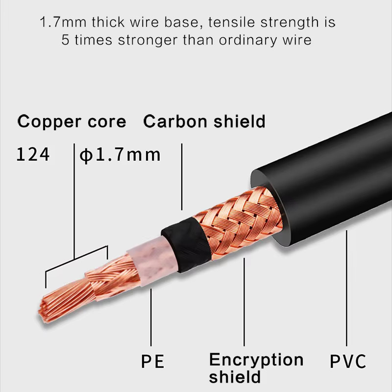 YYTCG Mikrofonkabel XLR 3-polig auf 6,5mm Klinke Aux-Kabel TRS 6,35mm auf XLR Buchse für Instrumente und Gitarren, Schwarz - Bild 3