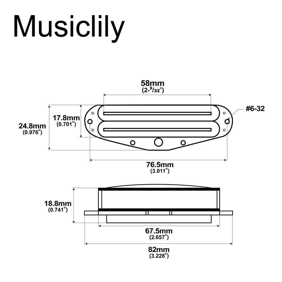 Artec SBA73 Alnico 5 Rail Blade Humbucker All Position Pickup 12K für E-Gitarre im ST-Stil, Schwarz - Bild 2