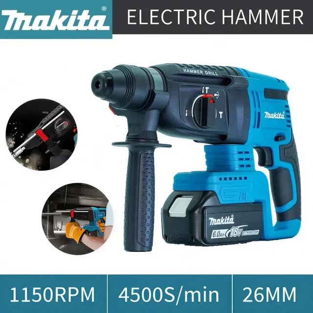 Makita Akku-Bohrhammer 18V mit bürstenlosem Motor und 26mm Bohrdurchmesser für Makita LXT Elektrowerkzeuge - Bild 1