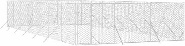 vidaXL Outdoor-Hundezwinger aus verzinktem Stahl in Silber, B/T/H: 14 x 6 x 2 m - Bild 1