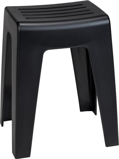 Wenko Badhocker Kumba aus Kunststoff in Schwarz, B/T/H: 32,0 x 38,0 x 47,0 cm - Bild 1