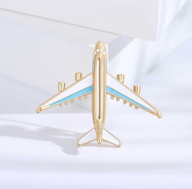 JEWEL HOME Flugzeug-Brosche, Anstecknadel, Legierung, Unisex, beige - Bild 1
