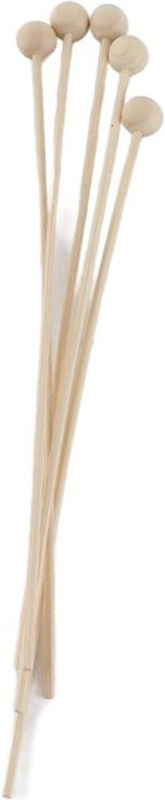 Tooarts 5er Set Diffusor Rattanstäbchen mit Holzperlen in Braun und Beige, Länge: 21 cm - Bild 1