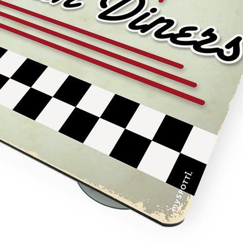 mySPOTTI Mini-Spritzschutz American Diners aus Aluverbund in Beige und Multicolour, Breite: 59,0 cm, Höhe: 41,0 cm - Bild 3