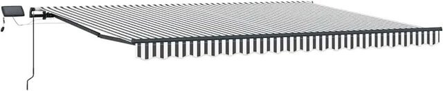 vidaXL Markise manuell mit LEDs in Anthrazit und Weiß, B/T: 400 x 300 cm - Bild 1