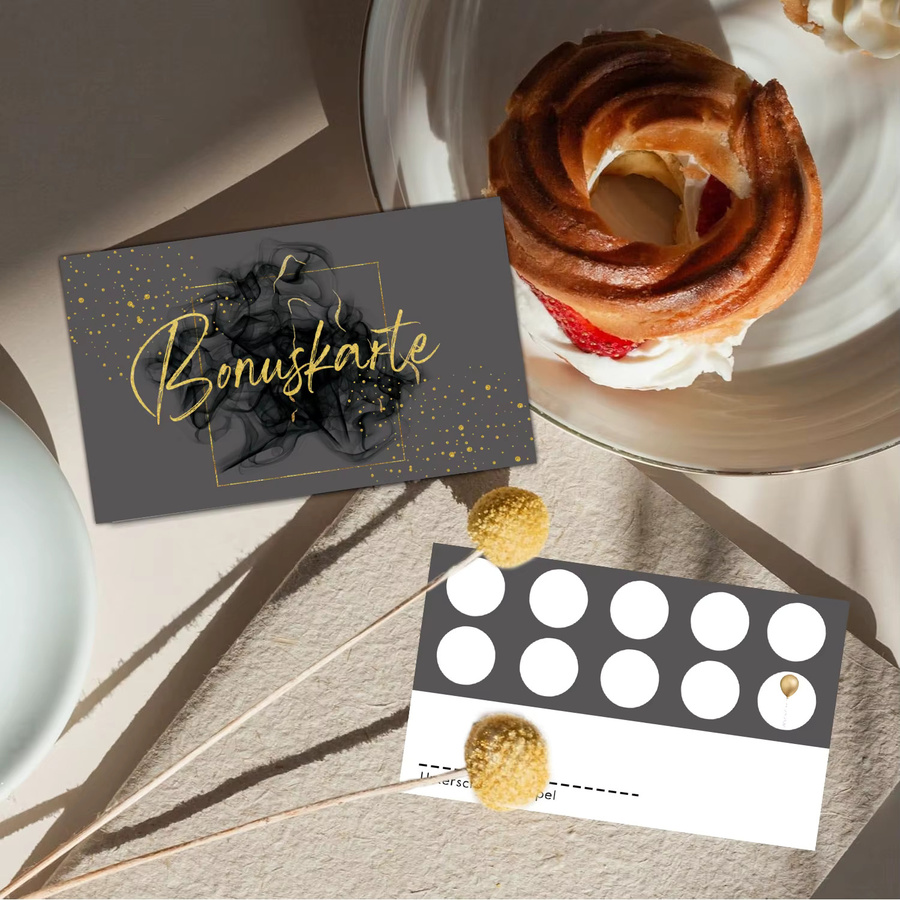 25 Stück Gold Seal Points Loyalty Karten aus Papier für Business-Kunden und Dienstleister wie Friseure oder Nagelstudios - Bild 4