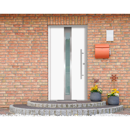 Splendoor Haustür RHODOS Prime aus Aluminium in Weiß mit Glaseinsatz, Höhe: 210 cm, Breite: 100 cm, Tiefe: 7 cm - Bild 2