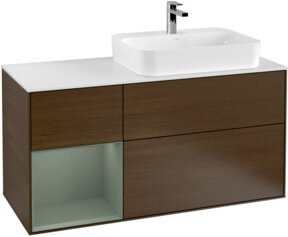 V&B Waschtischunterschrank Finion mit Wandbeleuchtung, Breite: 120 cm, Tiefe: 50,1 cm, Höhe: 50,1 cm, farblos lackiert - Bild 1