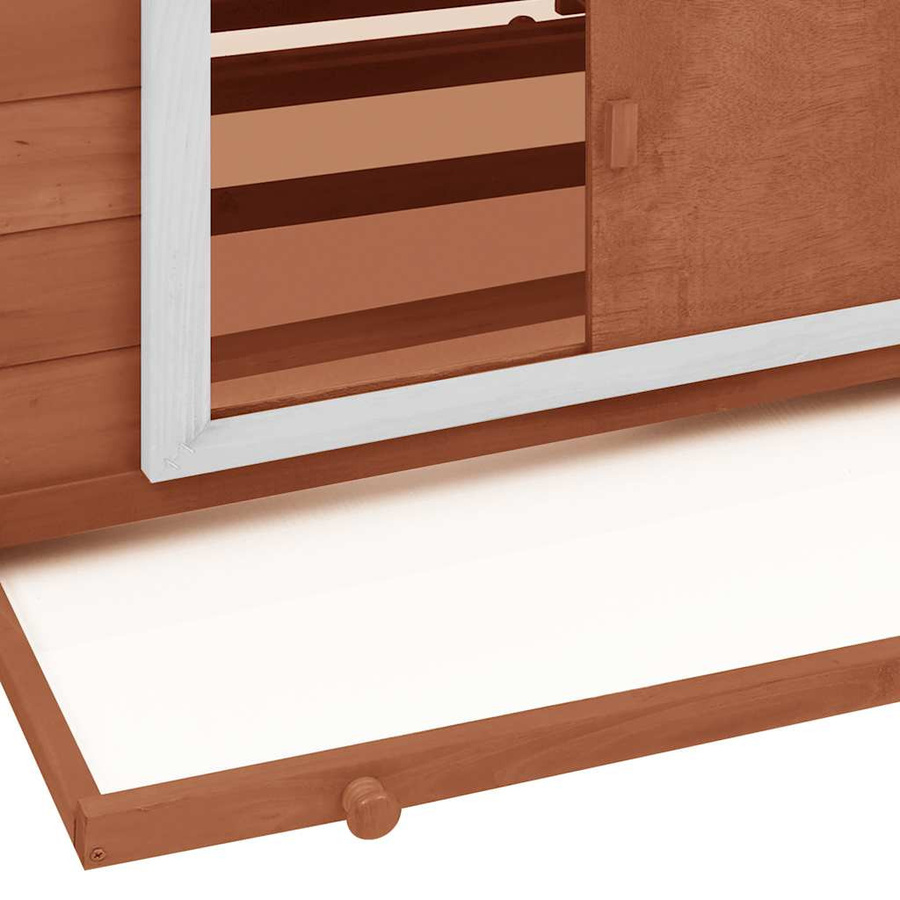 vidaXL Hühnerstall aus Tannenholz in Mokka und Weiß, B/T/H: 152 x 96 x 110 cm - Bild 3