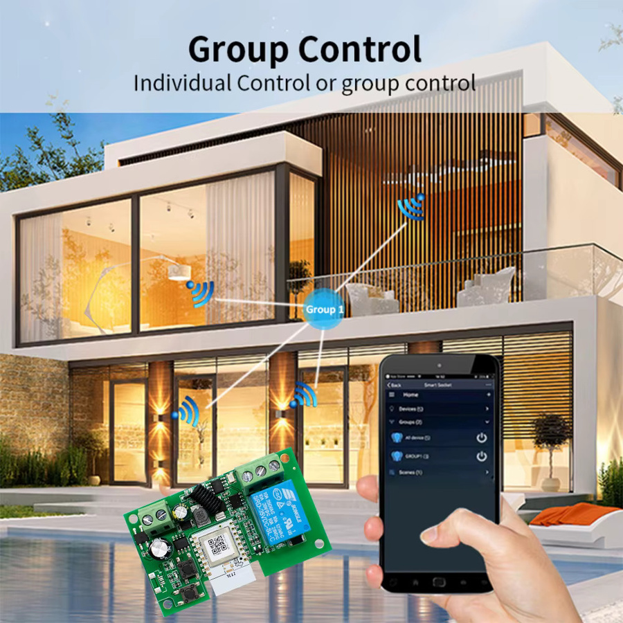 Mit Shell Zigbee Smart Switch Tuya Relais Modul 4-Kanal mit Trockenkontakt für DIN-Schiene - Bild 2