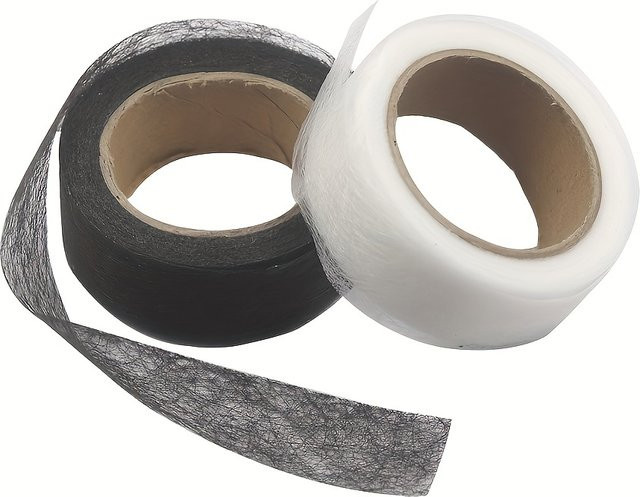 2 Stück Wonder Web Schmelzbindung Bänder zum Aufsäumen, Breite: 2 cm, Länge: 10 m pro Stück, Schwarz und Multicolour - Bild 1