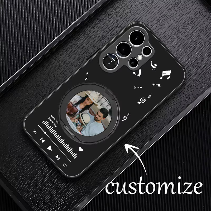 Personalisierte Handyhülle mit Metallhalterung für Samsung Galaxy Modelle in Schwarz - Bild 6