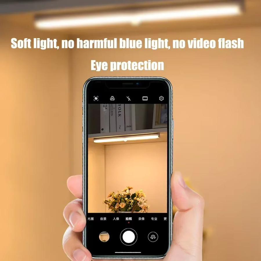 SKYSHADOW LED Küchen-Nachtlicht mit Bewegungssensor, kabellos und wiederaufladbar via USB, Silber, Länge: 80 cm - Bild 4