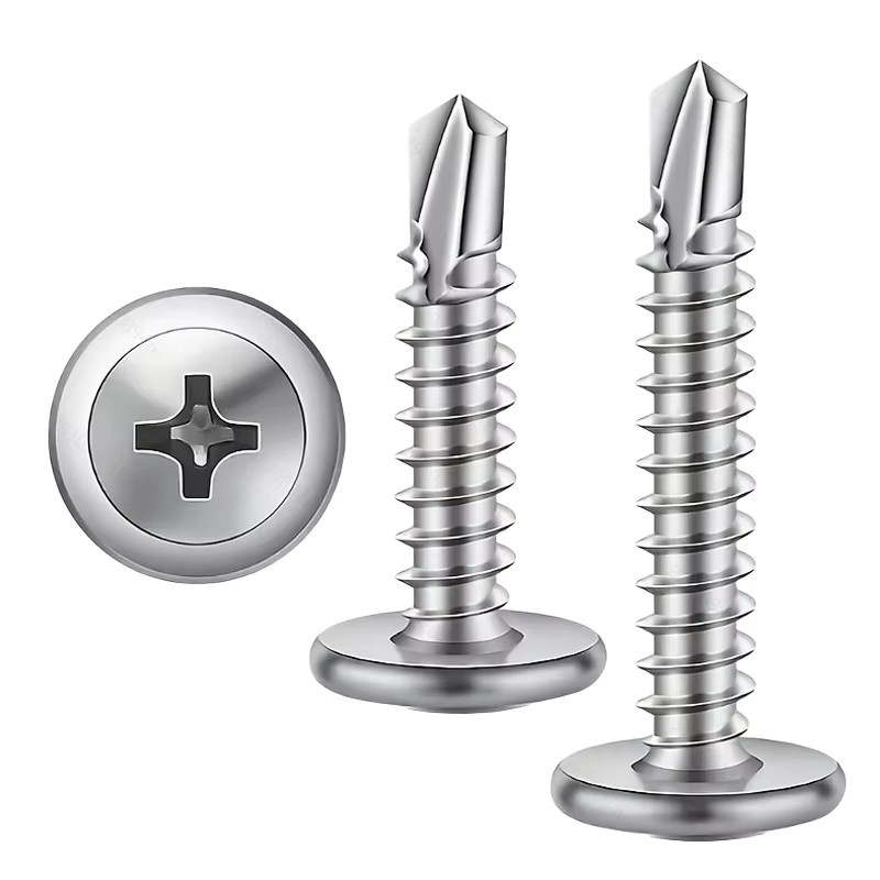 AGASHE Selbstschneidende TEK-Schraubensätze aus Edelstahl 410 SS, Truss Head Phillips Grade 8.8, Silber, 150 Stück - Bild 2