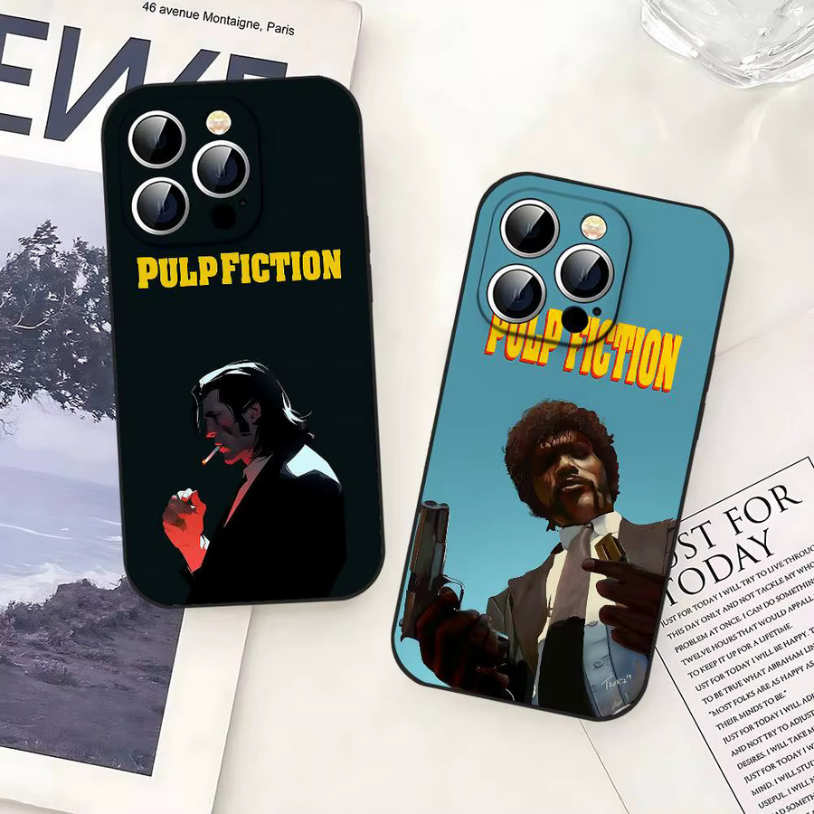 Handyhülle Klassische Film P-Pulp F-Fiction in Schwarz passend für iPhone 17, 16, 15, 14, 13, 11 Pro Max, Plus, X, XR, XS Max und Mini - Bild 1