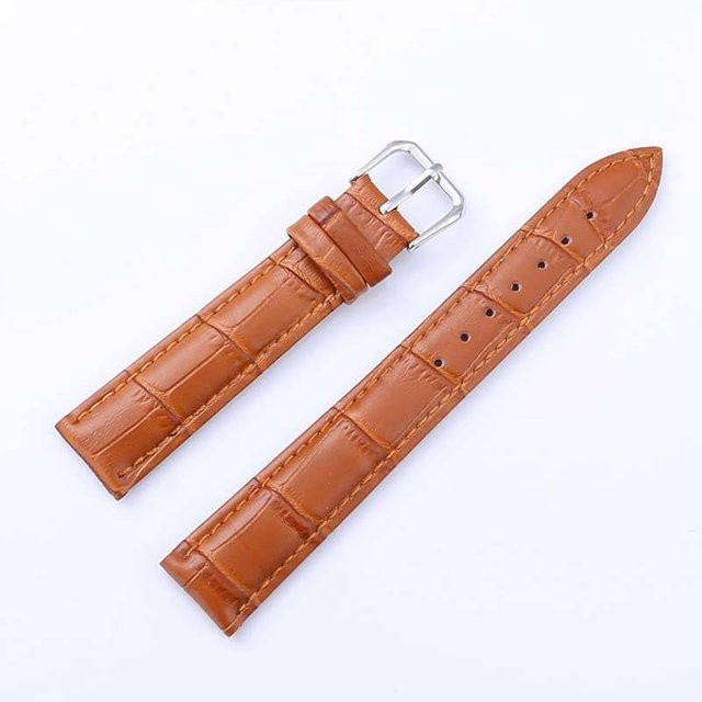 LOULOUAVO Uhrenarmband Leder, 18 mm, hellbraun, Herren - Bild 1