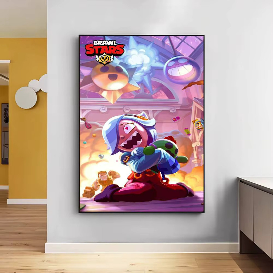 Brawl Stars Anime Klebeposter aus Retro Kraftpapier für dein Zimmer oder Café, Mehrfarbig, B/H: 15 x 15 cm - Bild 6