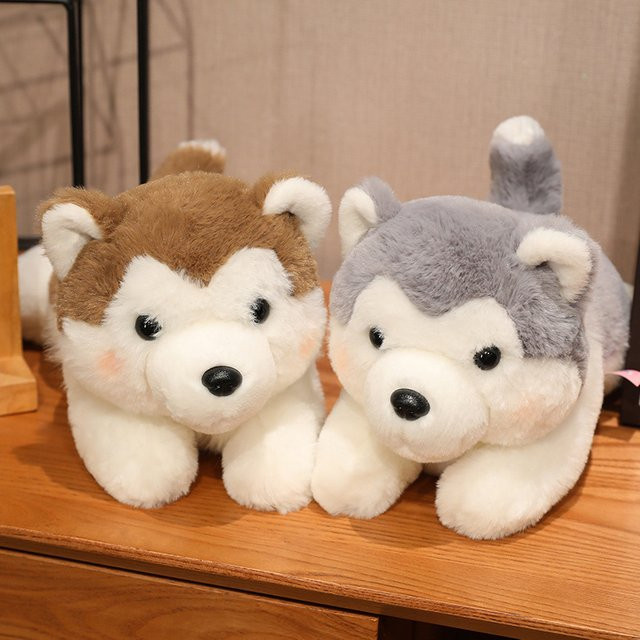 MIAOOWA Husky Hund Plüsch Spielzeug, Stofftier, Braun, Grau - Bild 1