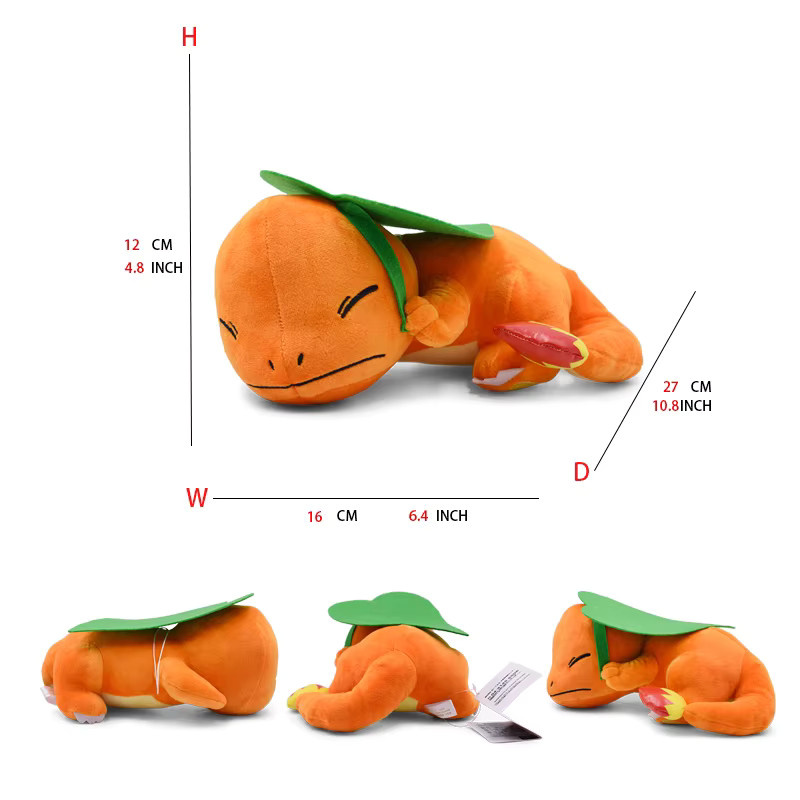 DUODUOBAO Charmander Pokémon Plüsch-Stofftier, schlafende Cartoon-Puppe, 27,9 cm - Bild 3