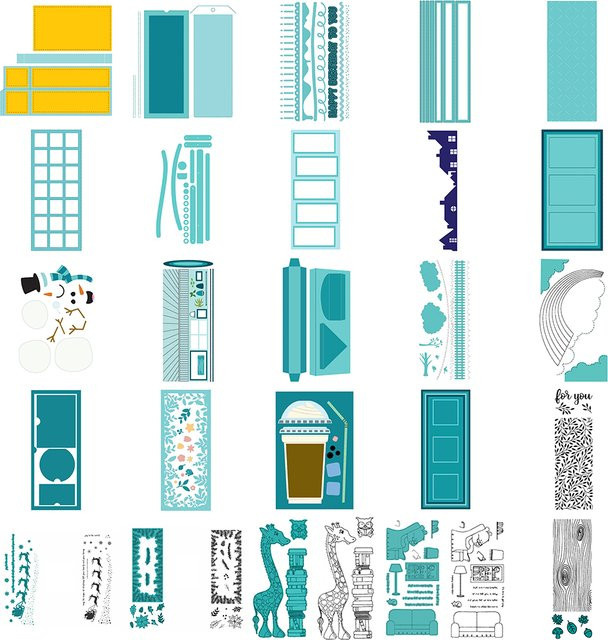 Slimline Banner Rahmen Metall Stanzform mit transparentem Rand für DIY Papierkarten und Handwerk - Bild 1