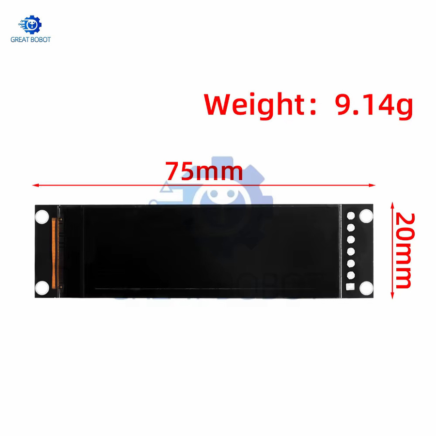 Baishundianzi OLED-Display 2,08 Zoll mit SH1122-Controller, 256 x 64 Grafik-LCD-Modul, Farbe: Weiß - Bild 2