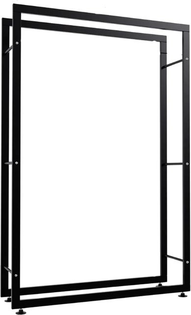 DELUKE SATLO Kaminholzregal aus Metall in Schwarz B/T/H: 100 x 25 x 150 cm - Bild 1