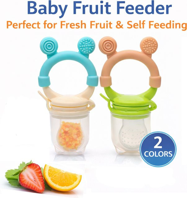 Mommy And Angel Baby-Fruchtsauger aus Silikon in Grün, BPA-freier Beißring und Nahrungsmittelsauger für Säuglinge und Kleinkinder - Bild 1