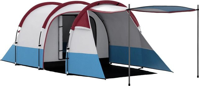 Outsunny Campingzelt aus Polyester und Fiberglas in Rot, B/T/H: 200 x 420 x 150 cm - Bild 1