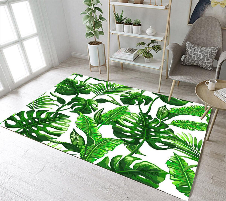Karpetti Bereichsteppich mit tropischem Palmenblatt-Design in Grün, B/T: 40 x 120 cm - Bild 2