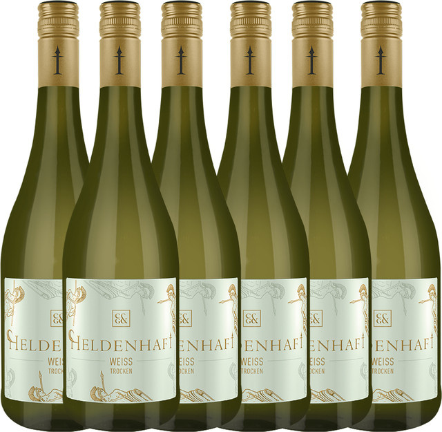 Heldenhaft Weiß Qualitätswein trocken 6 x 0,75 l - Bild 1